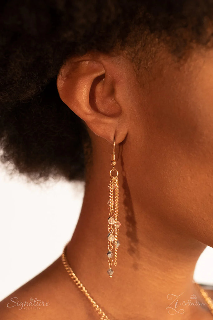 PAPARAZZI "THE DONNALEE" GOLD 2018 ZI COLLECTION NECKLACE & EARRING SET