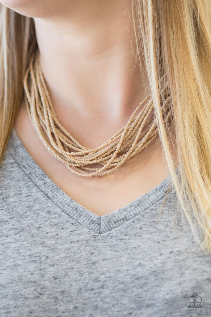 Wide Open Spaces  Paparazzi  Brown Seed Bead Necklace