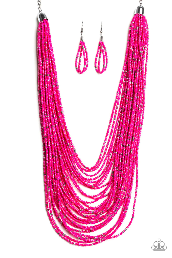 Rio Rainforest Pink Paparazzi Seed Bead Necklace
