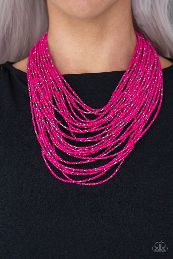 Rio Rainforest Pink Paparazzi Seed Bead Necklace