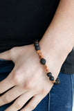 Lessons  -  Paparazzi  -  Copper Urban Stretchy Band  Men Bracelet