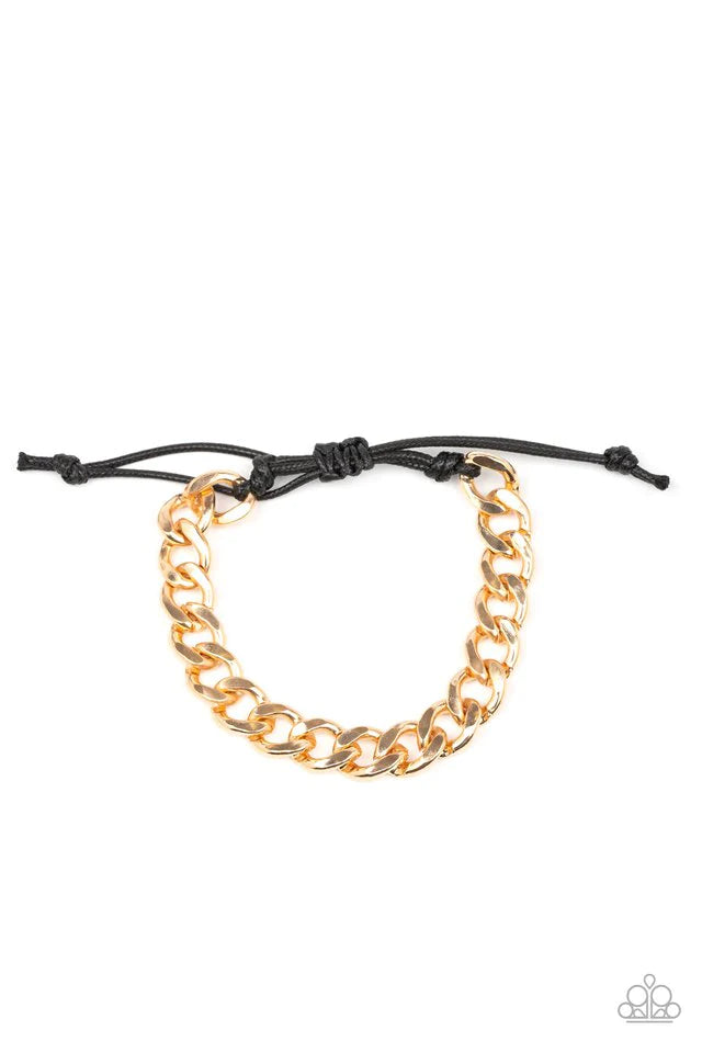 Renegade - Paparazzi Men Gold Urban Bracelet