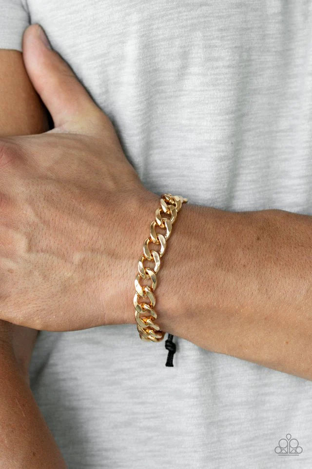 Renegade - Paparazzi Men Gold Urban Bracelet