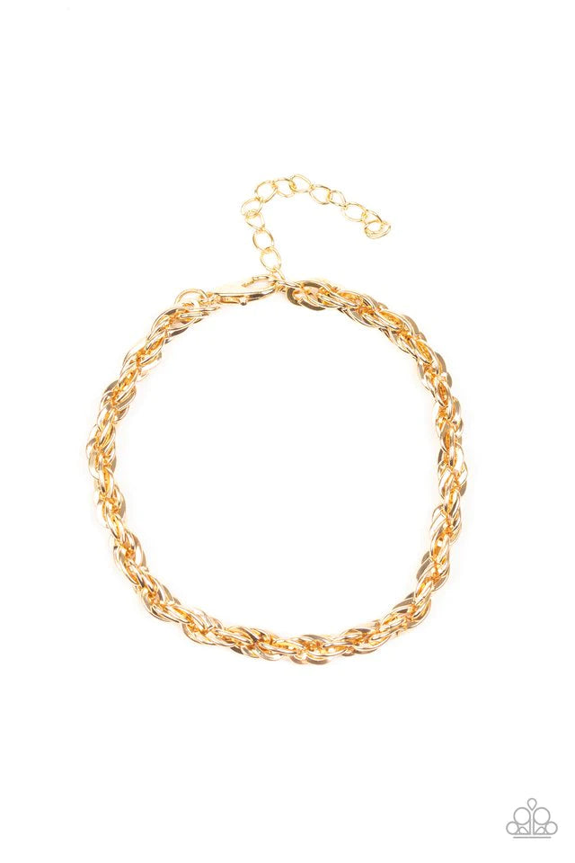 Last Lap  -  Paparazzi -  Men  Gold Urban Bracelet