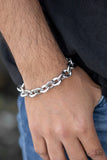 Step It Up - Paparazzi Silver Men Urban Bracelet