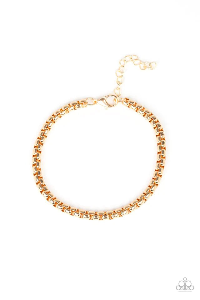 Metro Marathon  -  Paparazzi  -  Men Gold Urban Bracelet