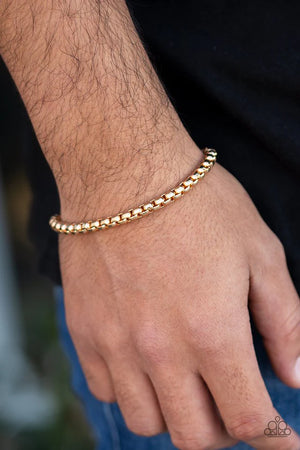 Metro Marathon  -  Paparazzi  -  Men Gold Urban Bracelet