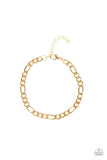 Roll Call - Paparazzi Men Gold Chain Link Urban Bracelet