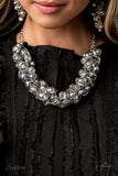 THE HAYDEE ~ Paparazzi 2020 (RETIRED)  Zi Signature Series Metallic Dipped Crystal & Silver Disc Necklace