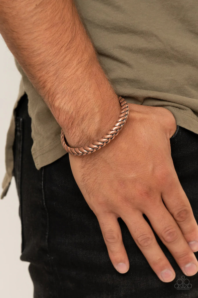 Tough as Nails  -  Paparazzi Men Copper Bracelet