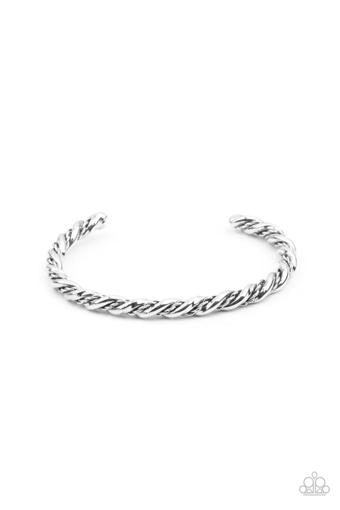 Combat Ready  -  Paparazzi  Silver Men Cuff Bracelet