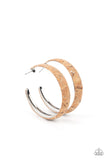 A CORK In The Road - Silver Paparazzi Cork Hoop Earrings