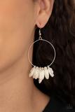Sailboats and Seashells  - White Paparazzi Earrings