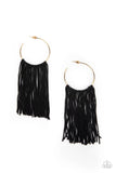 Flauntable Fringe - Gold Paparazzi Hoop Earrings