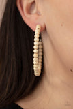 Should Have, Could Have, WOOD Have - White Paparazzi Wood Beads Earrings