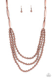 Beaded Beacon - Copper Paparazzi Long Necklace