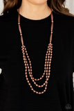 Beaded Beacon - Copper Paparazzi Long Necklace