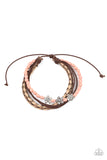 Raffia Remix - Pink  Paparazzi Sliding Knot Urban Bracelet