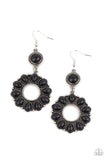 Back At The Ranch - Black Paparazzi Teardrop Long Earrings