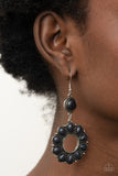 Back At The Ranch - Black Paparazzi Teardrop Long Earrings