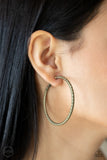 Subtly Sassy - Brass  Paparazzi Clip On Hoop Earrings
