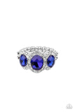 Royal Residence - Blue Paparazzi Trio Oval Gem Ring