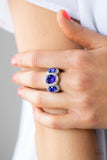 Royal Residence - Blue Paparazzi Trio Oval Gem Ring