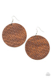WEAVE Me Out Of It - Brown Paparazzi Leather Earrings