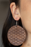 WEAVE Me Out Of It - Brown Paparazzi Leather Earrings