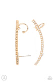 Sleekly Shimmering - Gold  Paparazzi Ear Crawlers Earrings