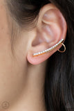 Sleekly Shimmering - Gold  Paparazzi Ear Crawlers Earrings