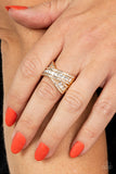 Status Update - Gold Paparazzi Two Rows Crisscross Ring