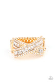 Status Update - Gold Paparazzi Two Rows Crisscross Ring