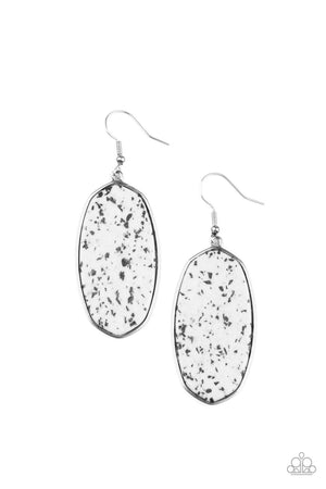 Stone Sculptures - White  Paparazzi Earrings