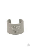 Rodeo Romance - Silver  Paparazzi Leather Cuff Bracelet