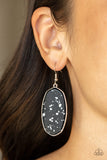 Stone Sculptures - Black  Paparazzi Flat Stone Earrings