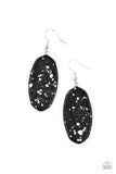 Stone Sculptures - Black  Paparazzi Flat Stone Earrings