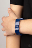 In Plain SIGHTSEER - Blue Paparazzi Stretchy Acrylic Bracelet
