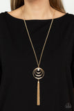 Spiraling Sparkle - Gold Paparazzi Necklace