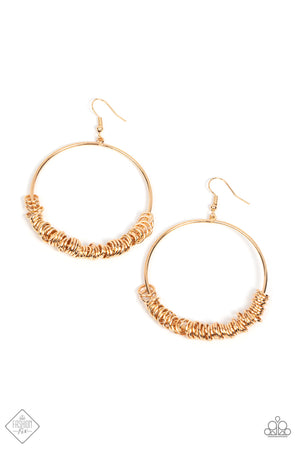 Retro Ringleader - Gold  Paparazzi Earrings
