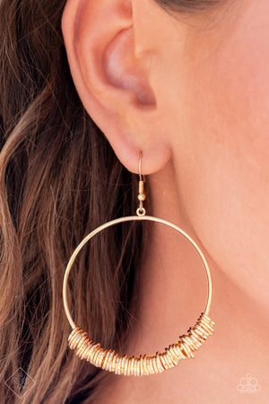 Retro Ringleader - Gold  Paparazzi Earrings