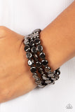 HAUTE Stone - Black Paparazzi Stretchy Bracelet