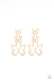 Flamboyant Flutter - Gold Paparazzi Trio Butterflies Post Earrings