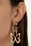 Flamboyant Flutter - Gold Paparazzi Trio Butterflies Post Earrings