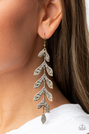Lead From the FROND - Paparazzi Brass Earrings