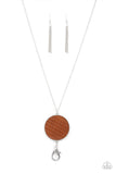 Wondrously Woven - Brown Paparazzi Long Lanyard Necklace