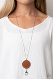 Wondrously Woven - Brown Paparazzi Long Lanyard Necklace