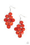 Tropical Tryst - Orange Paparazzi Shell-like Discs Earrings
