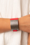 Studded Synchronism - Red Paparazzi Urban Snap Bracelet