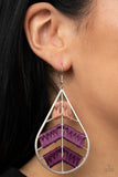 Nice Threads - Purple Paparazzi Colorful Sections Weave Earrings